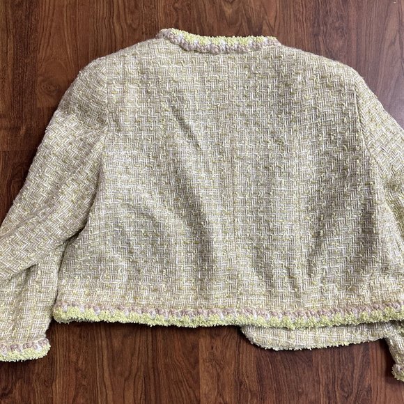 New NWT Marc Jacobs Runway Spring 2019 Mint Yellow Tweed Jacket Sz 8 Ret. $2200 - Picture 8 of 9